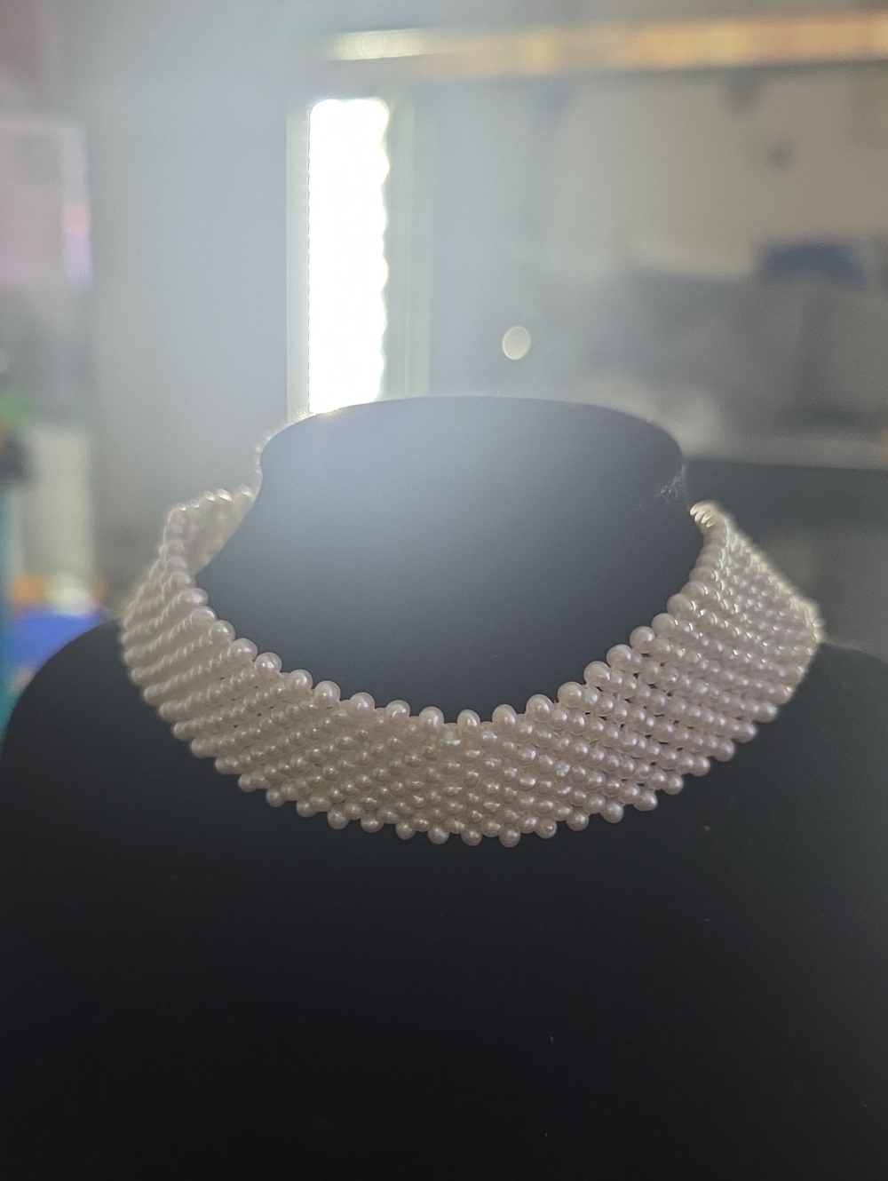 Classic White Pearl Multi-Row Choker Necklace